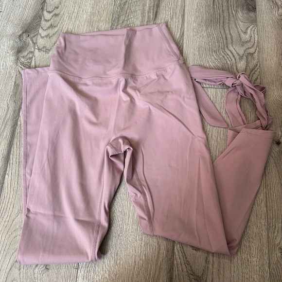 seer pastel pink ribbon tie up legging size small - Picture 1 of 7